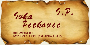 Ivka Petković vizit kartica